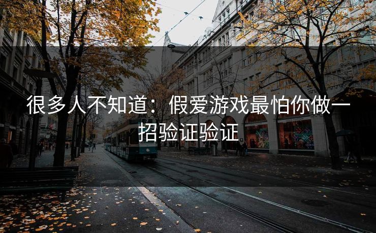 很多人不知道:假爱游戏最怕你做一招验证验证 很多人不知道:假爱游戏最怕你做一招验证验证